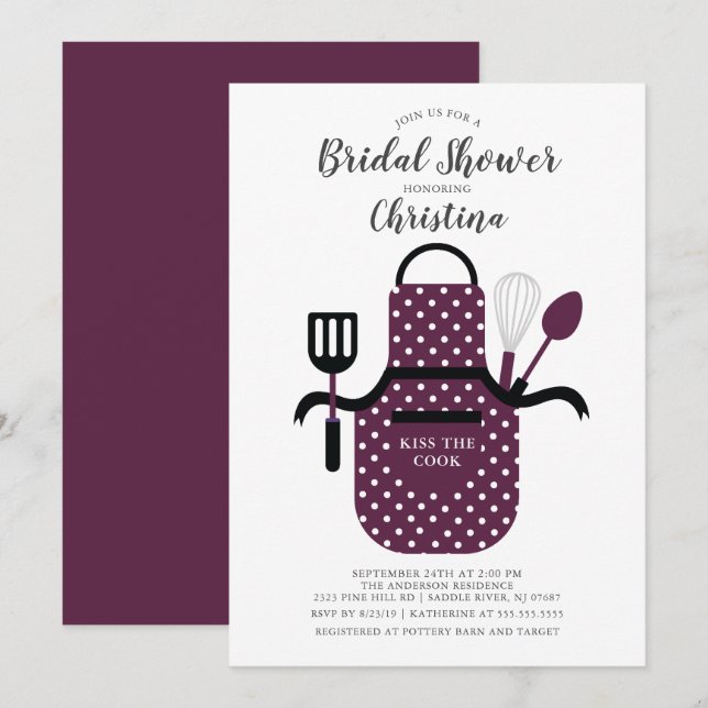 Invitation Berry Stock de la cuisine nuptiale douche Invitati (Devant / Derrière)