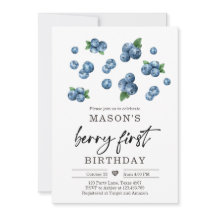 Berry Sweet 1er anniversaire Boy Blueberry Invitat