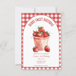 Invitation Berry Sweet Anniversaire Fraise