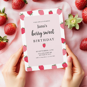 Invitation Berry Sweet Anniversaire Thème fraise