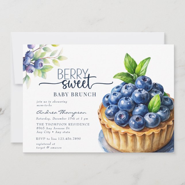 Invitation Berry Sweet Baby shower (Devant)