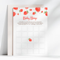 Berry Sweet Baby shower Baby Bingo Game Card