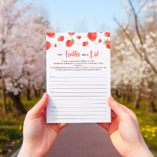 Invitation Berry Sweet Baby shower Jeux carte, jeu de douche