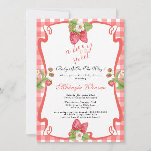Invitation Berry Sweet Baby shower nappe aux fraises