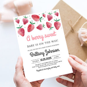 Invitation Berry Sweet Baby sur le chemin Baby shower fille