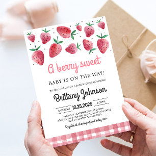 Invitation Berry Sweet Baby sur le chemin Baby shower fille
