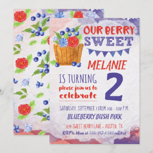 Invitation Berry Sweet Blueberry Fruit Anniversaire