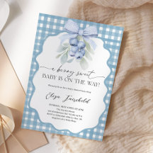 Berry Sweet Blueberry Gingham Baby Shower