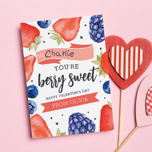 Invitation Berry Sweet   Classroom Valentine's Day Card