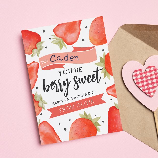 Invitation Berry Sweet | Classroom Valentine's Day Card (Créateur téléchargé)