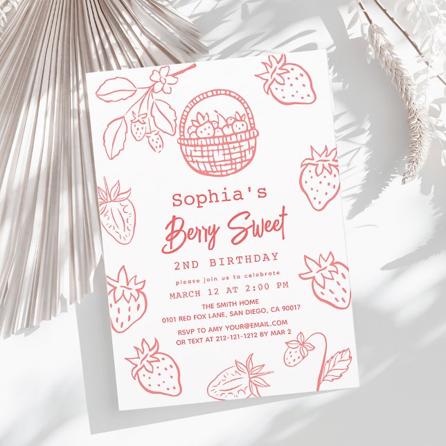Invitation Berry Sweet dessiné à la main Starawberry Girl Ann (Créateur téléchargé)
