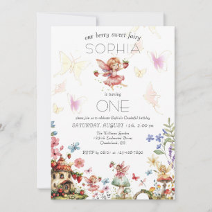 Invitation Berry Sweet Fairy Magic Strawberry Garden Annivers