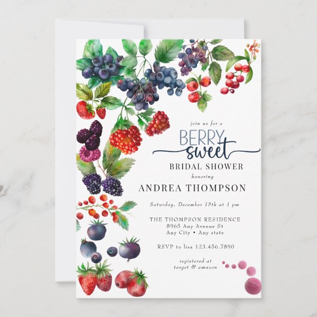 Invitation Berry Sweet Fête des mariées (Devant)