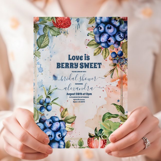 Invitation Berry Sweet Fête des mariées aux fraises (Créateur téléchargé)