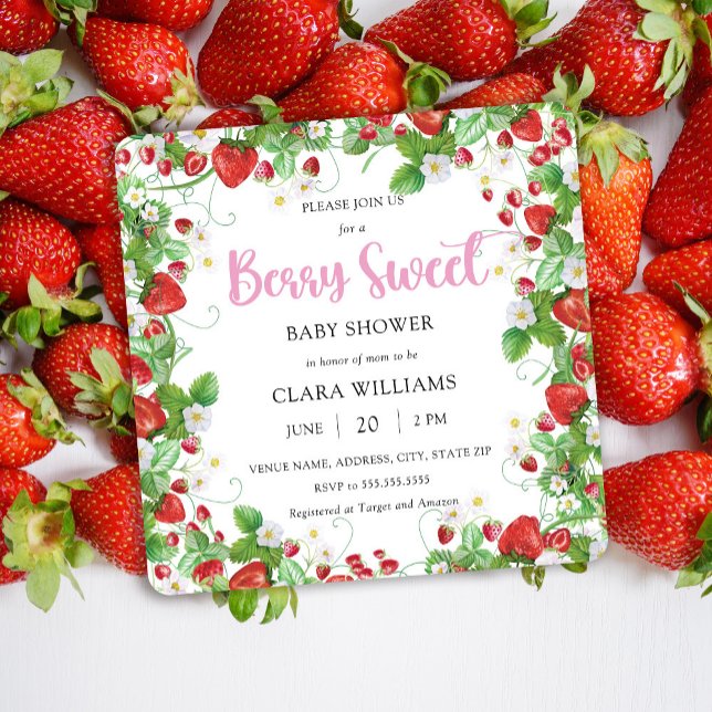 Invitation Berry Sweet fraise Baby shower (Créateur téléchargé)