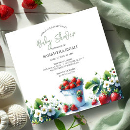 Invitation Berry Sweet Genre Neutre Baby shower d'été
