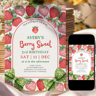 Invitation Berry Sweet pour 3ème anniversaire frai