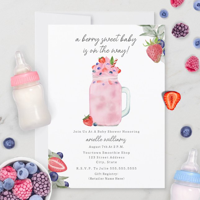 Invitation Berry Sweet Smoothie Baby shower (Créateur téléchargé)