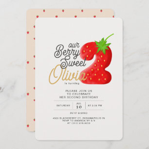 Invitation Berry Sweet Strawberry 2e anniversaire