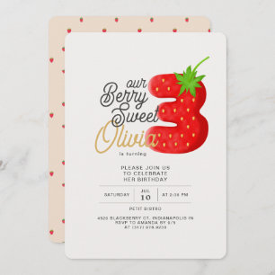 Invitation Berry Sweet Strawberry 3e anniversaire