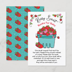 Invitation Berry Sweet Strawberry Baby showers Livres pour bé