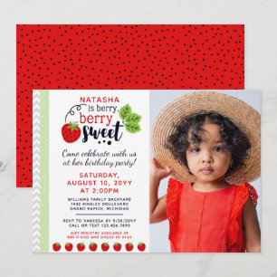 Invitation Berry Sweet Strawberry pour enfants fête d'anniver