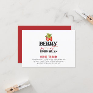 Invitation Berry Sweet Typography Livres pour Baby Card