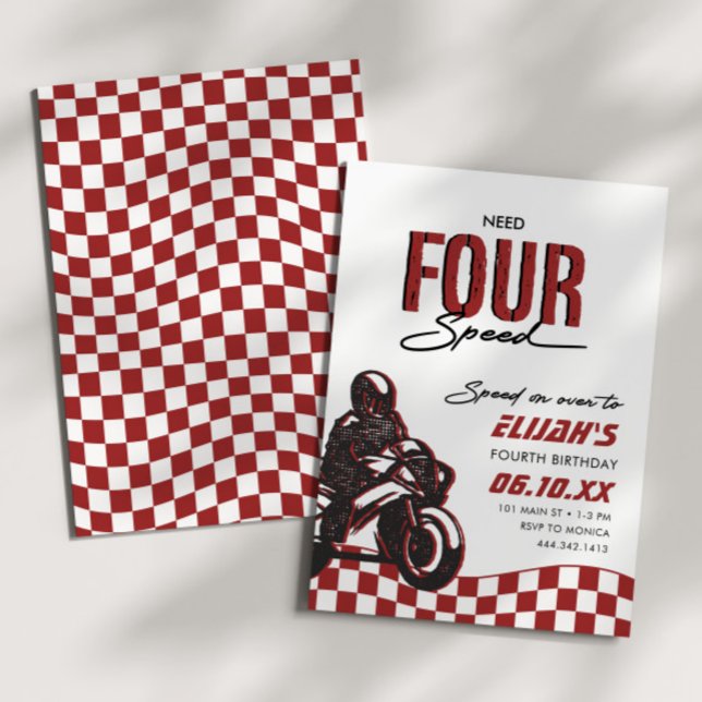 Invitation Besoin de 4 Speed Boys Quatrième Dirt Vélo Anniver (Créateur téléchargé)