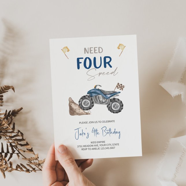 Invitation Besoin de 4 Vitesse 4 Routeurs Quad Vélo Invitatio (Créateur téléchargé)