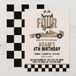 Invitation Besoin d'une voiture de course à quatre vitesses p