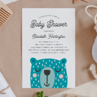 Bête drôle mignon pour garçon. Baby shower d'ours