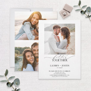 Invitation Better Together Modern 3 Photo Engagement