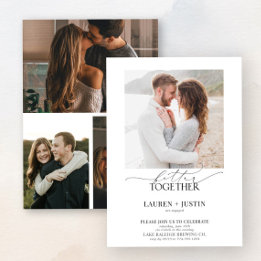 Invitation Better Together Modern 4 Photo Engagement Party