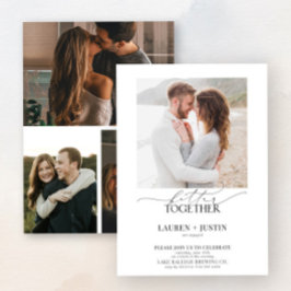 Invitation Better Together Modern 4 Photo Engagement Party