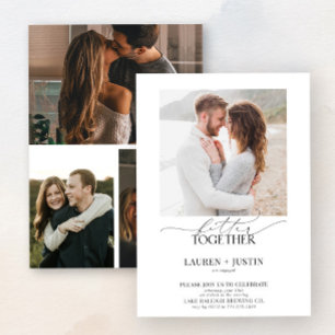 Invitation Better Together Modern 4 Photo Engagement Party