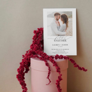 Invitation Better Together Modern 4 Photo QR Code Fiançailles