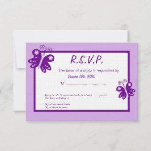 Invitation Beurre de printemps violet 3x5 RSVP