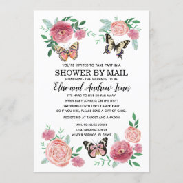 Invitation Beurre Florals Douche par longue distance courrier