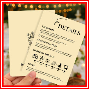 Invitation Beurre Jaune Mariage Ordre des événements Boîtier