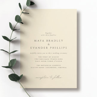 Invitation Beurre jaune | Mariage simple et élégant
