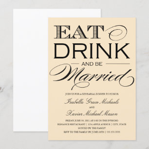 Invitation Beurre Manger, Boire Dîner de répétition