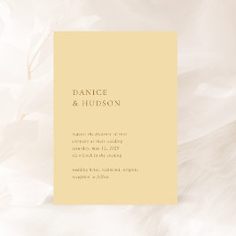 Invitation Beurre minimaliste jaune Mariage moderne