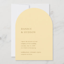 Invitation Beurre minimaliste jaune Mariage moderne