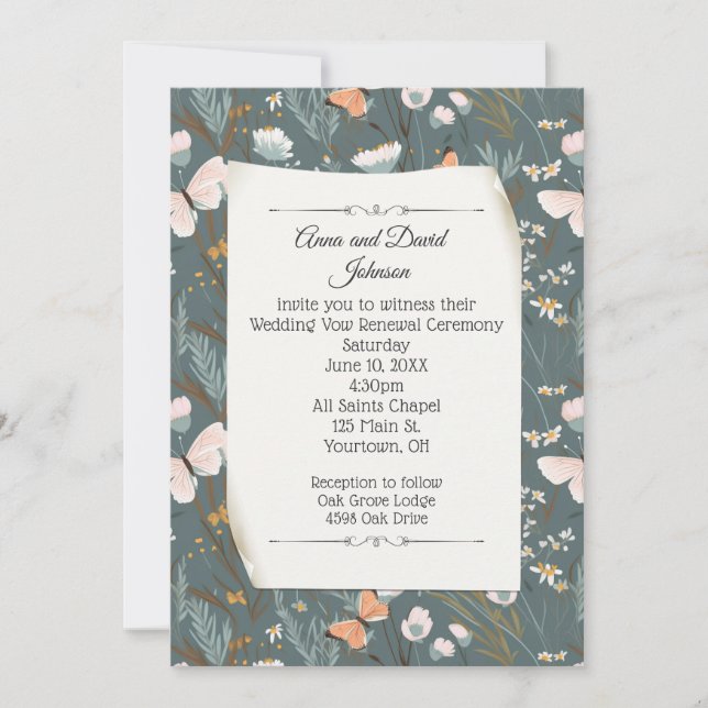 Invitation Beurres et design Fleur sauvage pour le renouvelle (Devant)