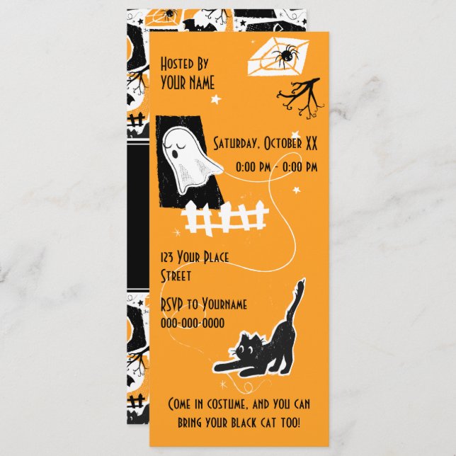 Invitation Beware of the cat! (Devant / Derrière)