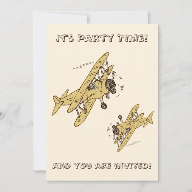Invitation Bi-plans Art Déco - Jaune Fête N'a pas de détails (Devant)