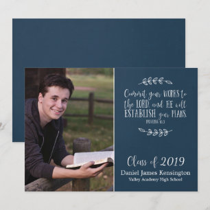 Invitation Bible chrétienne moderne Verse Graduation Photo