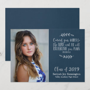 Invitation Bible chrétienne moderne Verse Graduation Photo
