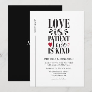 Invitation Bible chrétienne noire moderne Mariage Verse