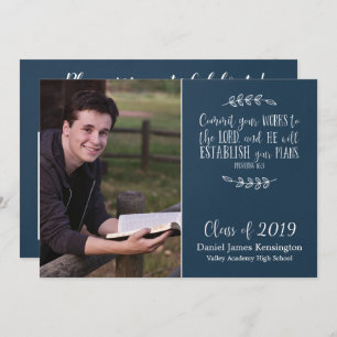 Invitation Bible chrétienne Verse Typographie Graduation Phot
